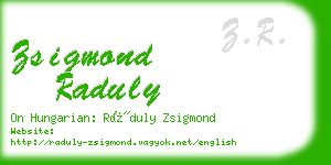 zsigmond raduly business card